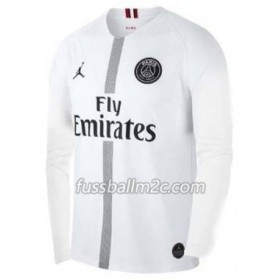 Fußballtrikots Paris Saint-Germain Jodan Weiß Ausweich Trikotsatz 2018-2019 Langarm